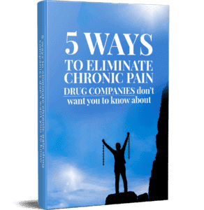 Chronic pain guide book cover showing a person breaking chains beneath a blue sky.